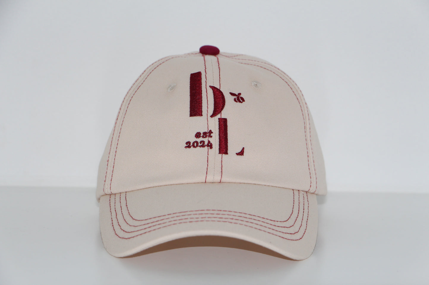 Busby Lane 'V2' Cotton Hat - Maroon X Off White